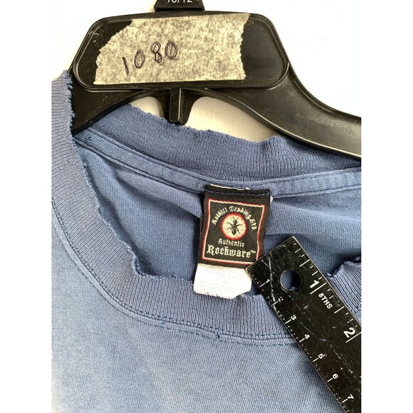 Vintage 90s Ac/Dc the Razors Edge Tour Distressed T-shirt Size XL by Freeze - Picture 4 of 10